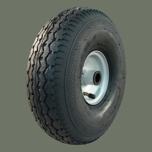 luchtband + wiel 4.00-4 V-6504 4PR + 2.10x4H2 ET0 rollager Ø25 NL75 staal grijs