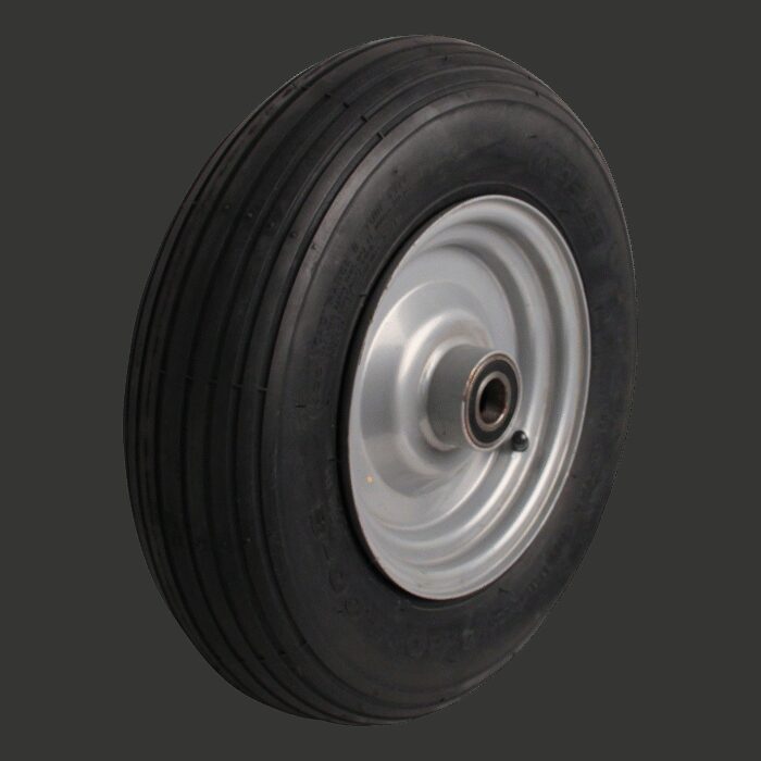 luchtband + wiel 4.80/4.00-8 S-2301 4PR + 2.50Ax8H2 ET0 NL90 A3 staal grijs