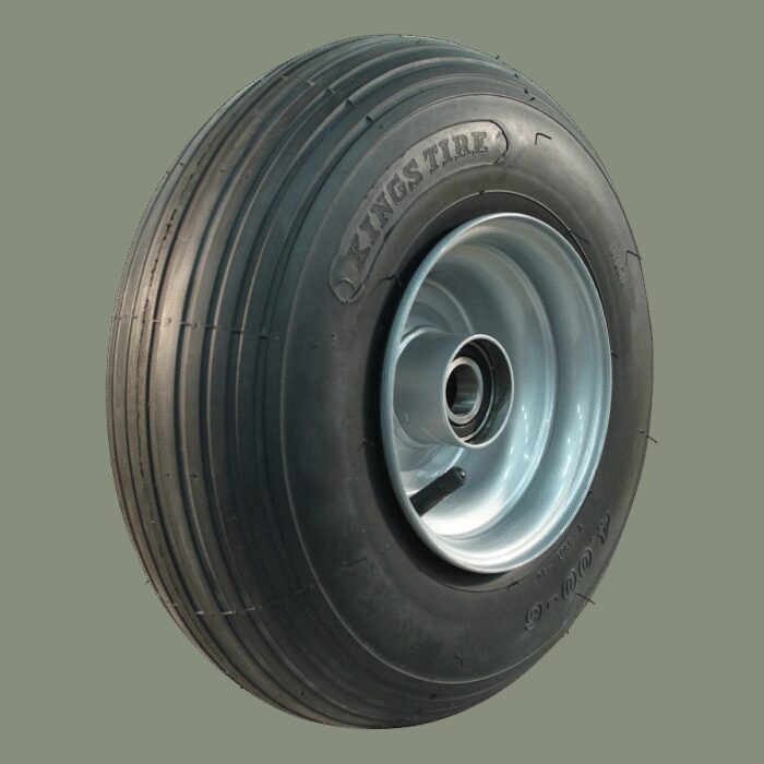luchtband + wiel 4.00-6 V-5501 4PR + 4.50Ax6 ET0 NL75 54 A3 staal grijs
