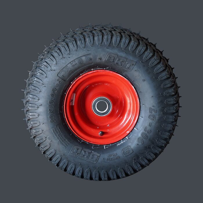 luchtband + wiel 20x10.00-8 LG-306 6PR + 7.00Bx8H2 ET0 kogellager Ø30 NL150 A3 staal rood - Afbeelding 6