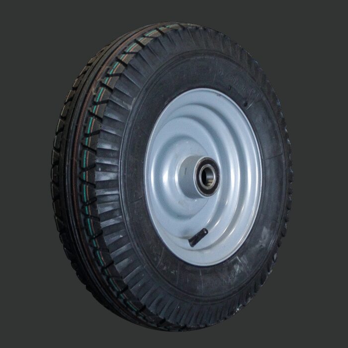luchtband + wiel 4.00-8 V-40 8PR + 3.00Dx8H2 ET0 NL100 staal grijs
