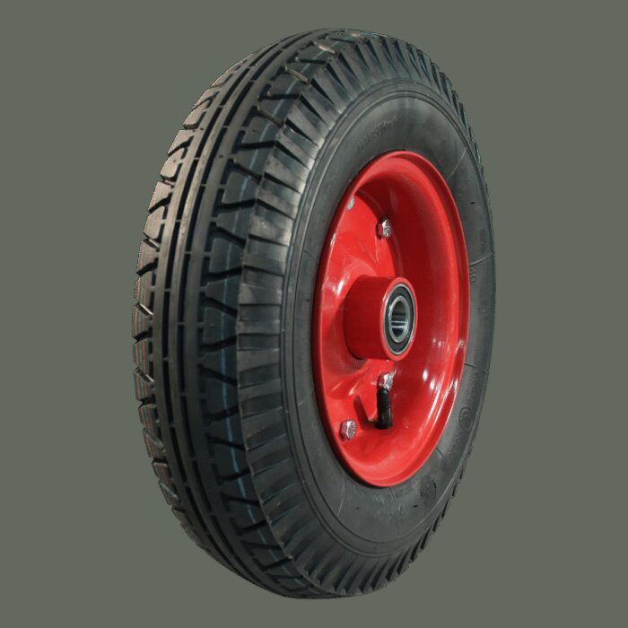 luchtband + wiel 4.00-8 V-40 8PR + 3.00D-8 ET0 NL88 staal rood