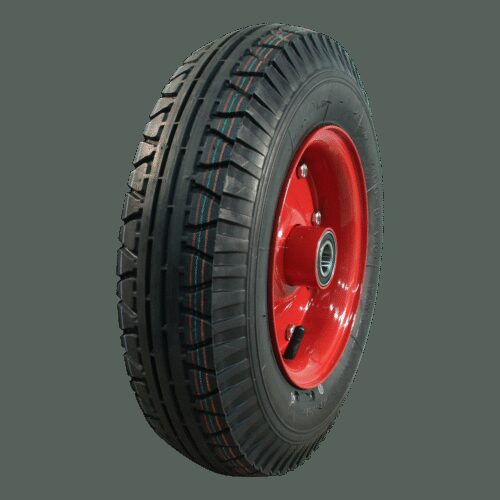luchtband + wiel 4.00-8 V-40 8PR + 3.00D-8 ET0 NL100 staal rood