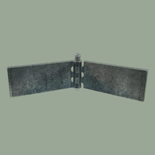 recht portierscharnier met pen met smeernippel 50 x 120mm scharnierblad blank