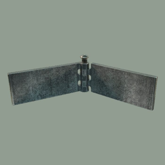 recht portierscharnier met stalen pen 50 x 120mm scharnierblad blank