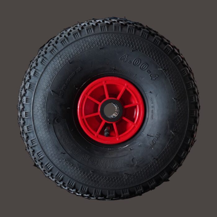 luchtband + wiel 4.00-4 V-6605 4PR + 2.10x4 rollager Ø25 NL75 A3 kunststof rood - Afbeelding 5