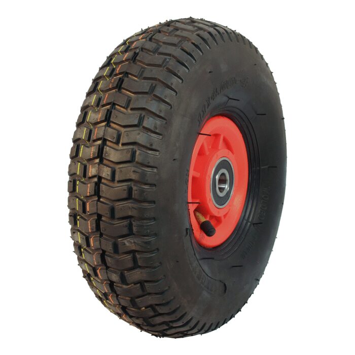 luchtband + wiel 11x4.00-4 V-3502 4PR + 2.10x4 NL75 42 A4 kunststof rood