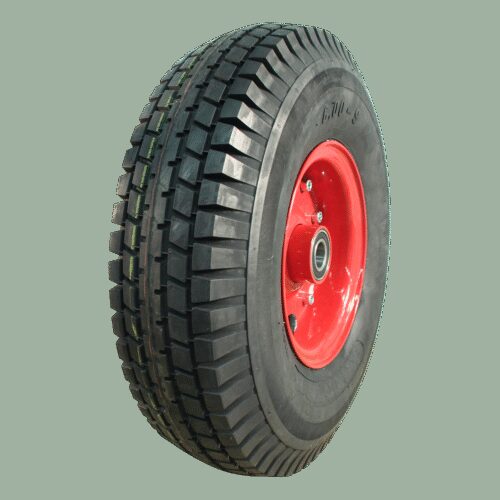 luchtband + wiel 6.00-9 V-6509 10PR + 4.00E-9 ET0 NL100 95 L staal rood