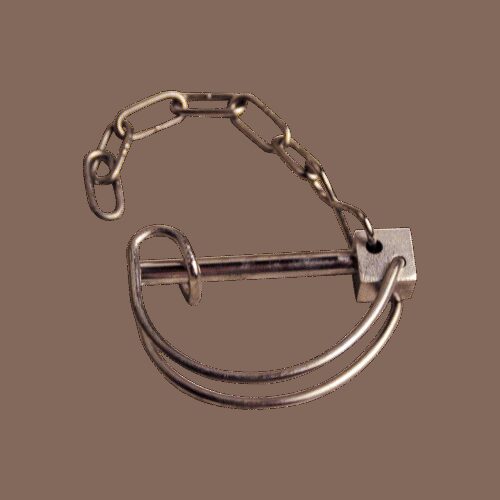 borgpen met ketting Ø7mm 69mm RVS
