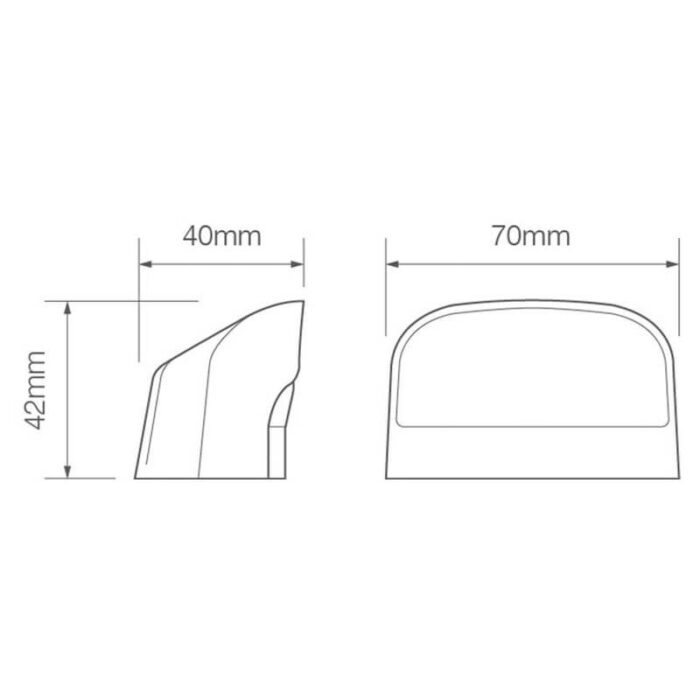kentekenlamp LED 12/24 V 70 x 42 x 40mm 1000mm 1P-connector LED Autolamps  IP67 CE, ECE-R10 / R4 wit - Afbeelding 2