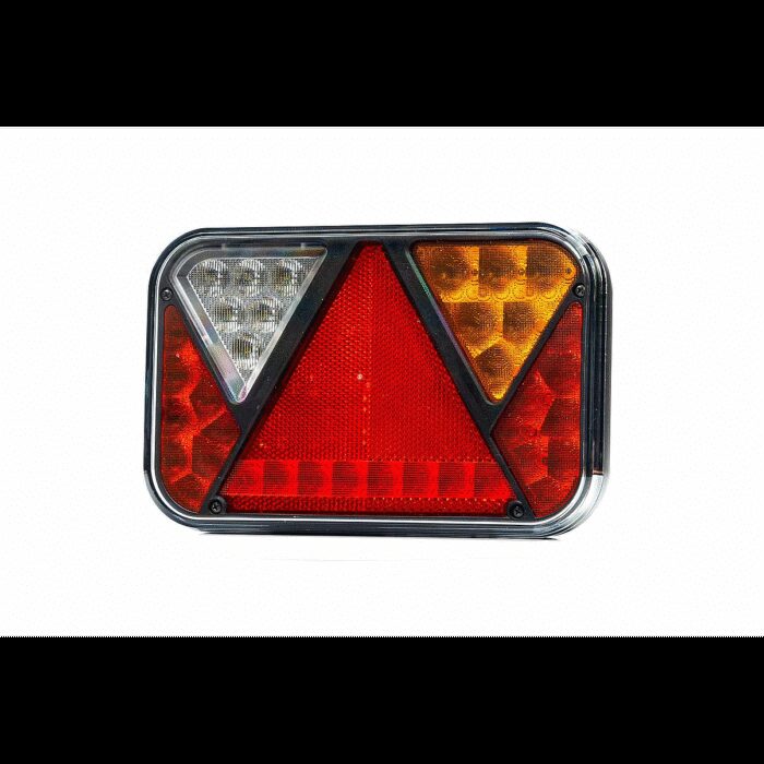 achterlicht rechts 5 PIN's bajonet 200 x 130 x 50mm opbouw remlicht knipperlicht Kentekenverlichting   achterlicht lengte driehoek 152mm IP68 12 V CE, ECE-R10 / R7 / R6 / R23 / R4 / R3 - Afbeelding 2