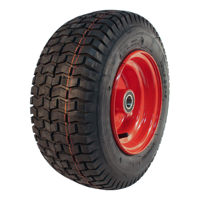 luchtband + wiel 16x6.50-8 V-3502 4PR + 5.50Bx8H2 ET0 NL100 staal rood