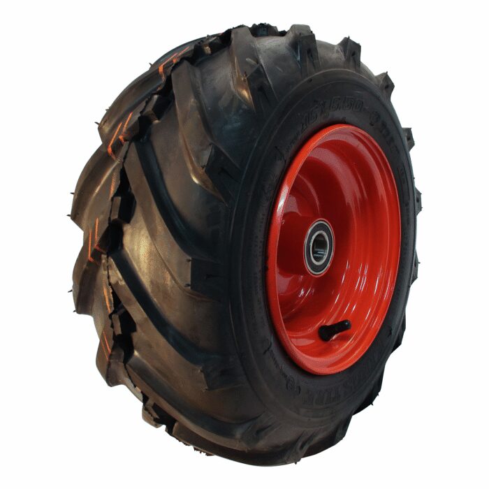 luchtband + wiel 16x6.50-8 V-8501 4PR + 5.50Bx8H2 ET0 NL100 64 A4 staal rood
