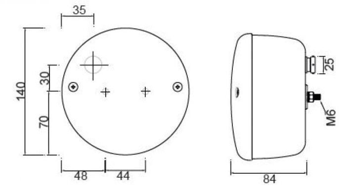 mistlamp LED Ø140mm 5 PIN's bajonet - Afbeelding 2