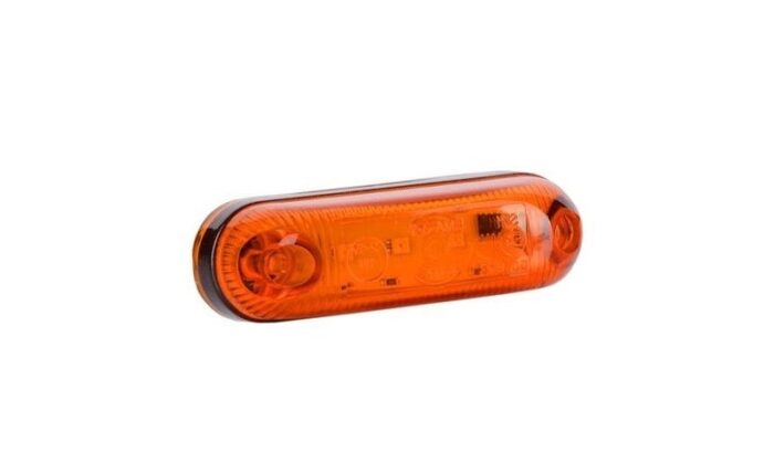 LED markeringslicht amber met beugel | 12-24V | 50cm. kabel